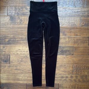 Spanx High Waist Velvet Leggings Pants, size small, black
